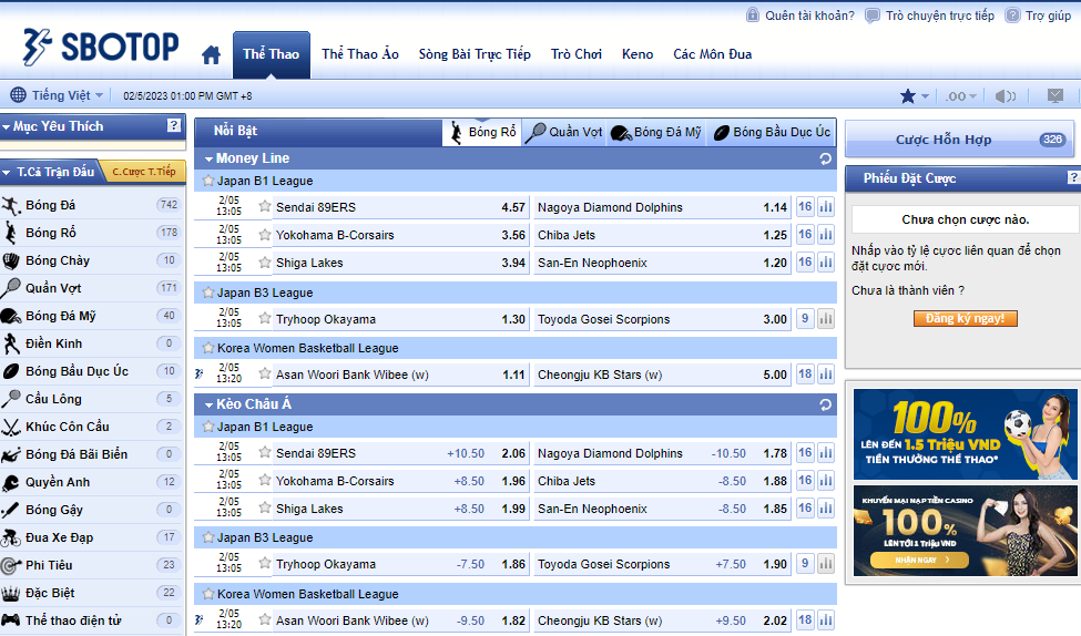 Cá cược thể thao Sbobet
