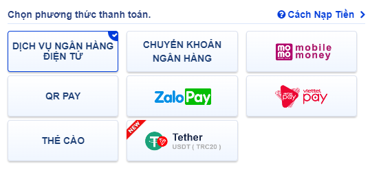 Phương thức nạp tiền Sbobet